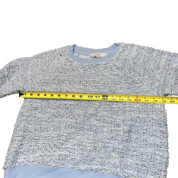 LOFT Women's Blue and White Boucle Knit Sweater Size XS - Picture 8 of 8